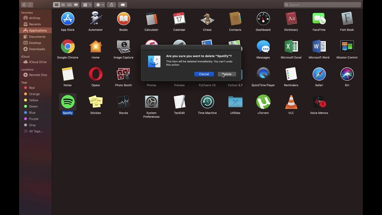 Uninstall app store app mac